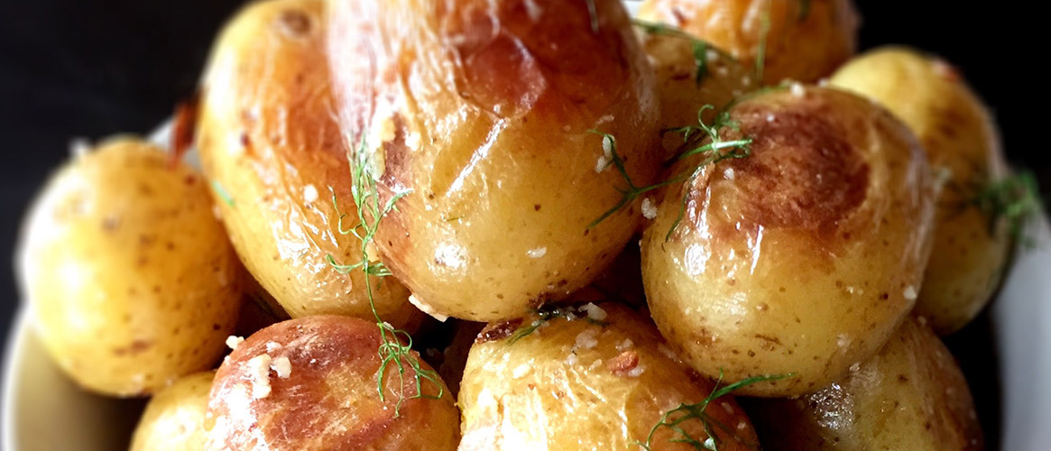 New Potatoes with Garlic, Parmesan and Dill